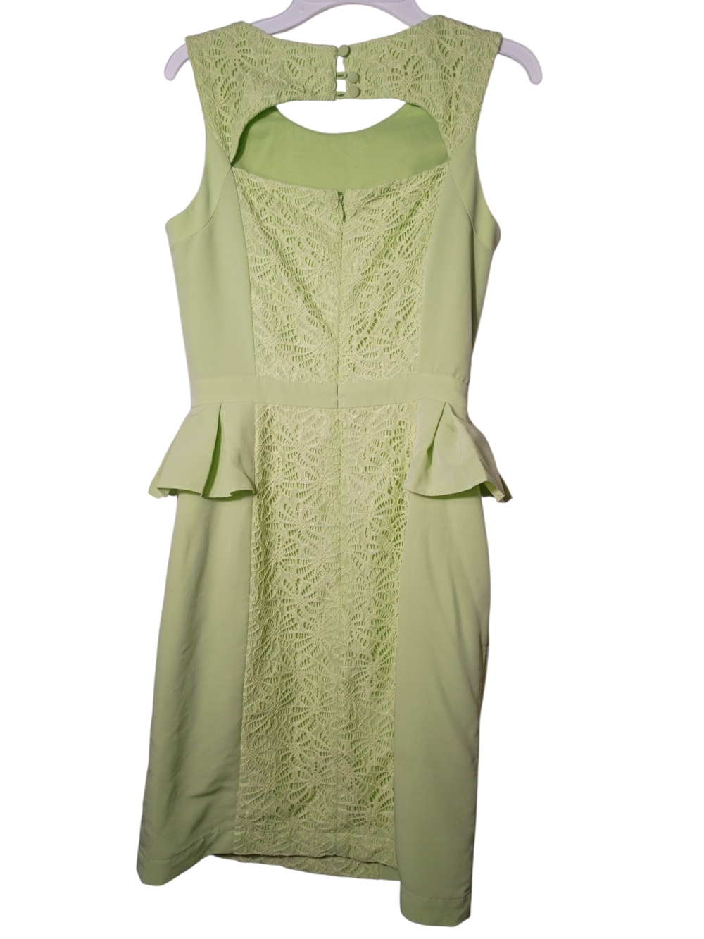 Gianni Bini Mint Green Sleeveless Peplum Midi Dress - Picture 3 of 8